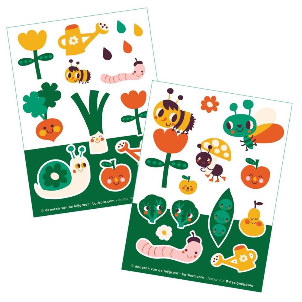 Feuilles d'autocollants Bora 2 x A6. dans le jardin