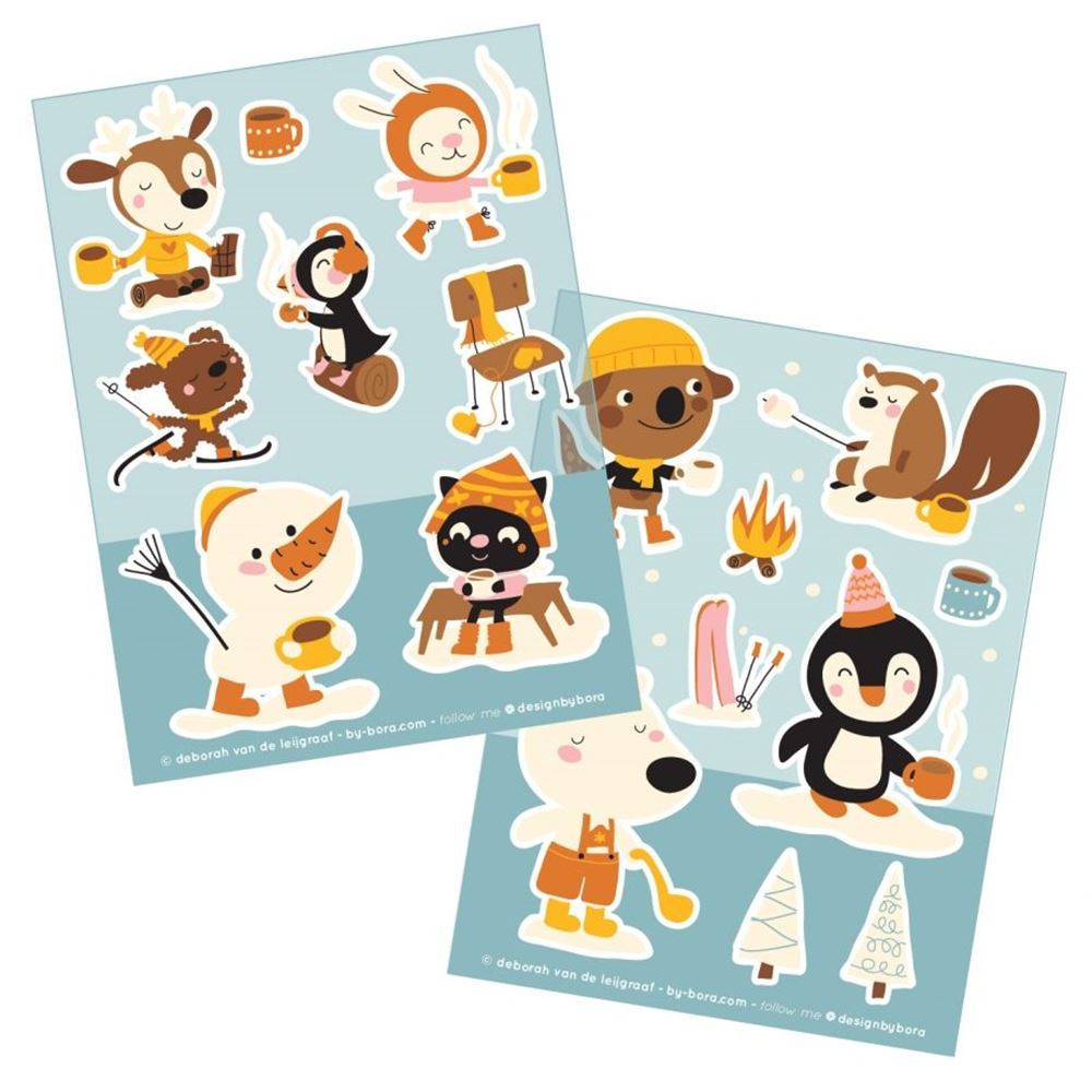 Feuilles d'autocollants Bora 2 x A6. chocolat chaud
