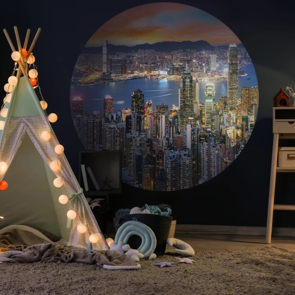 Wallart Wallart Wallow Circle Skyline par nuit 190 cm