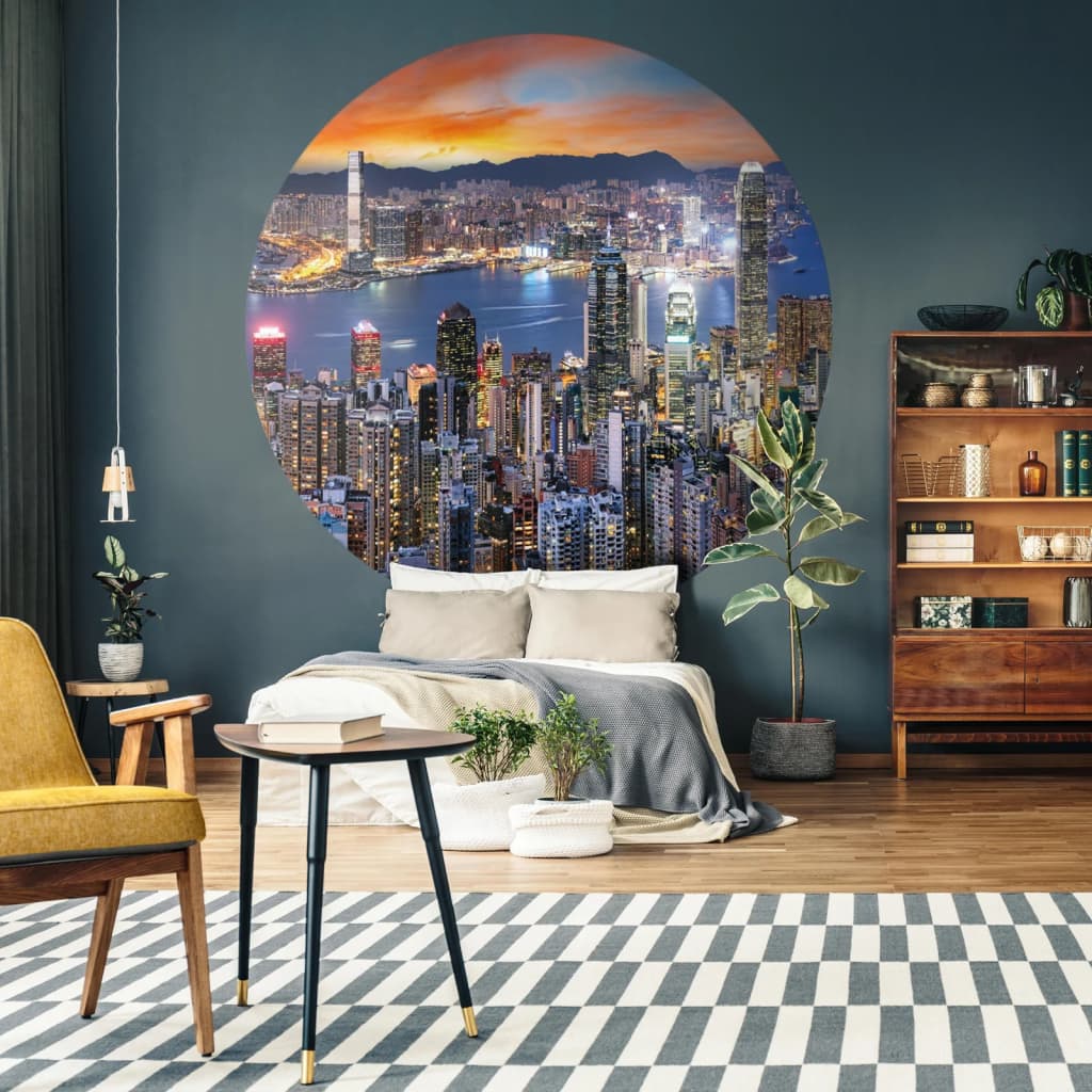 Wallart Wallart Wallow Circle Skyline par nuit 190 cm