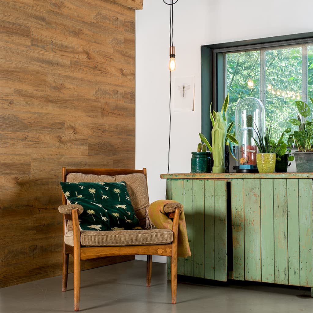WALLART WALLART PLANKEN WOOD-Look Recycle Rust Rust Bruin
