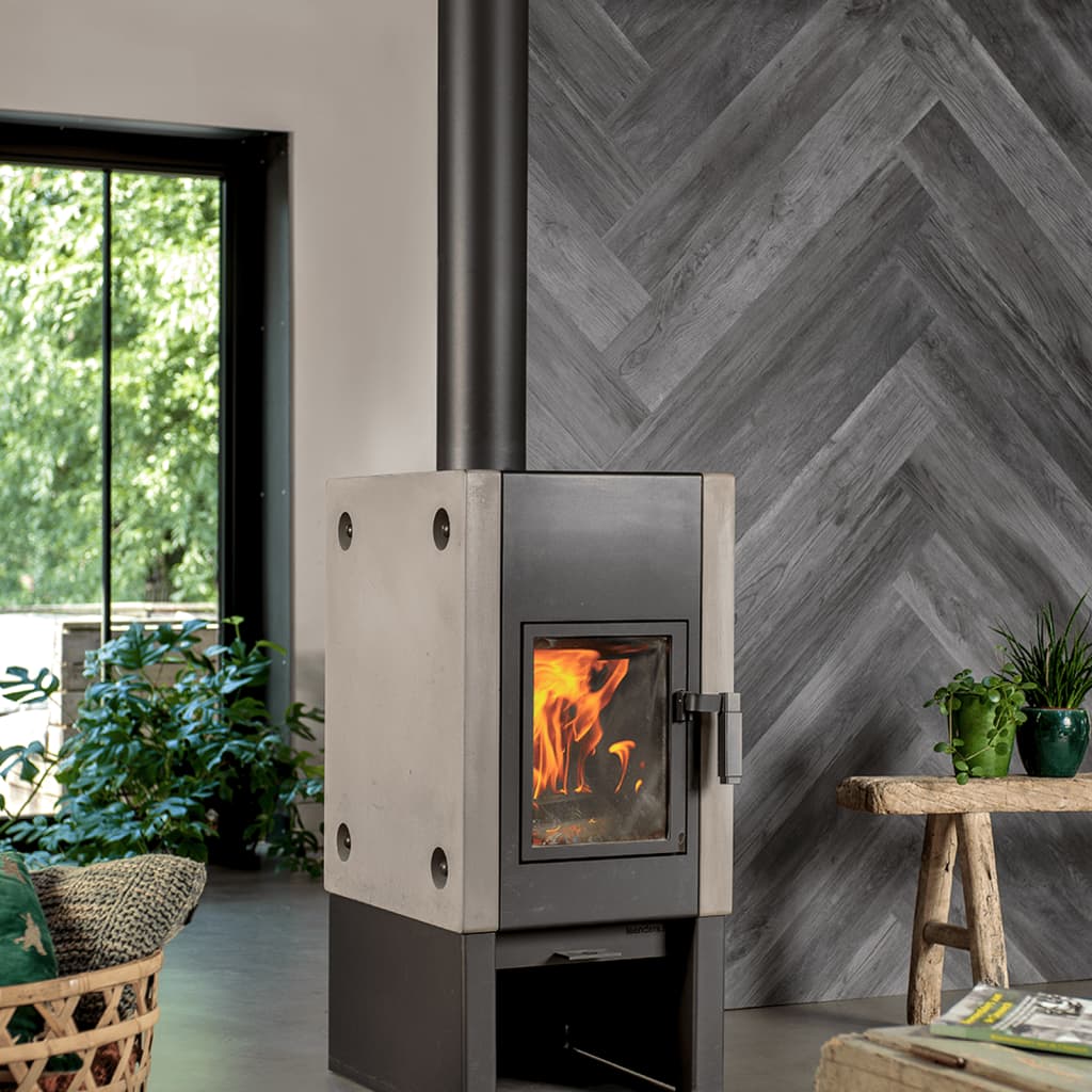 WALLART WALLART PLANKEN WOOD-Loard Panding Wood Oak Ash Grey