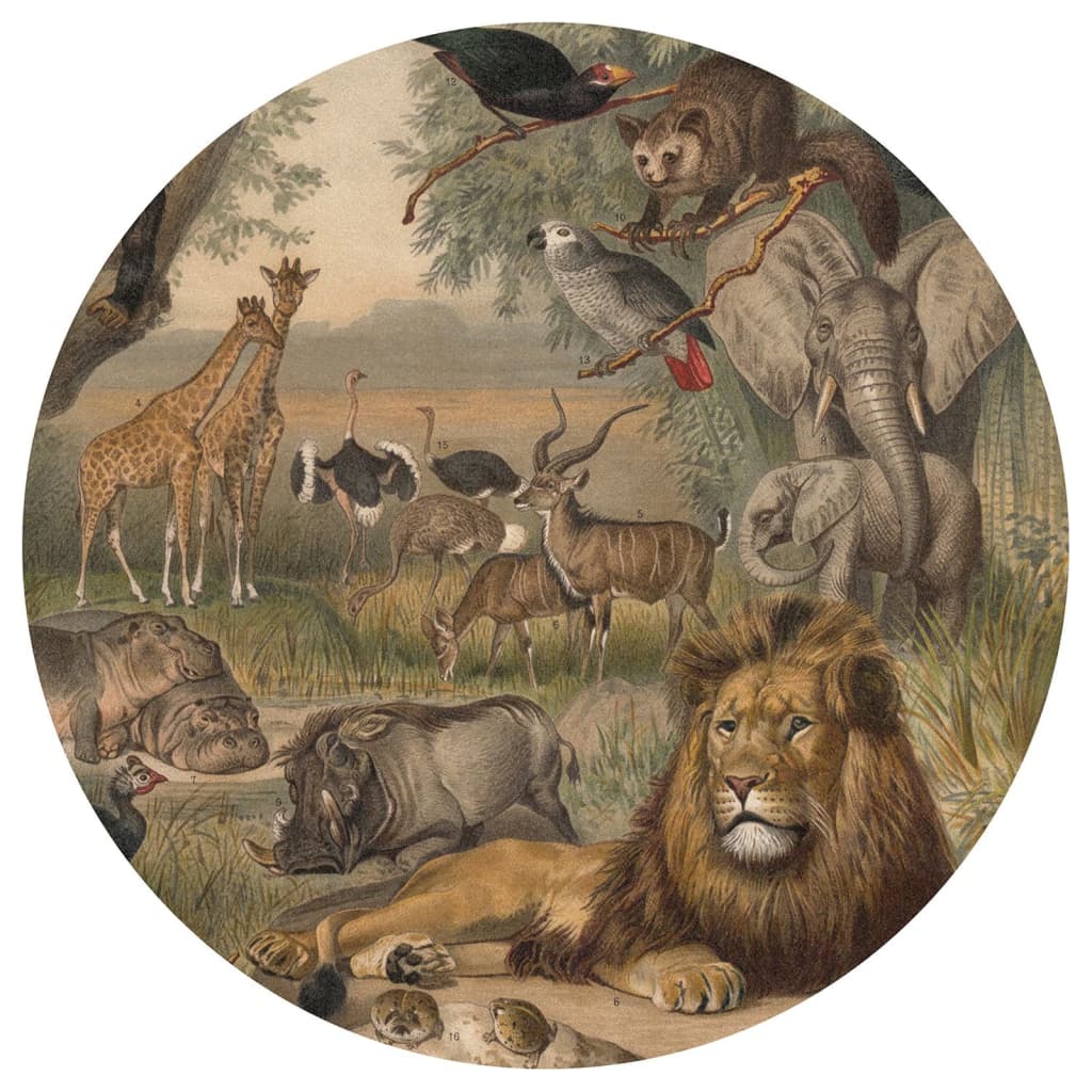 Wallart Wallart Wallow Circle Animaux d'Afrique 190 cm