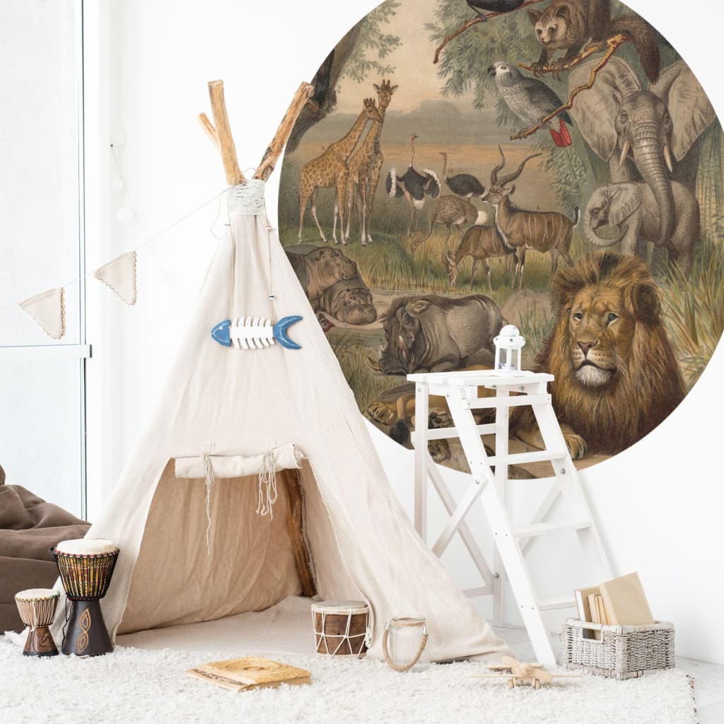 Wallart Wallart Wallow Circle Animaux d'Afrique 190 cm