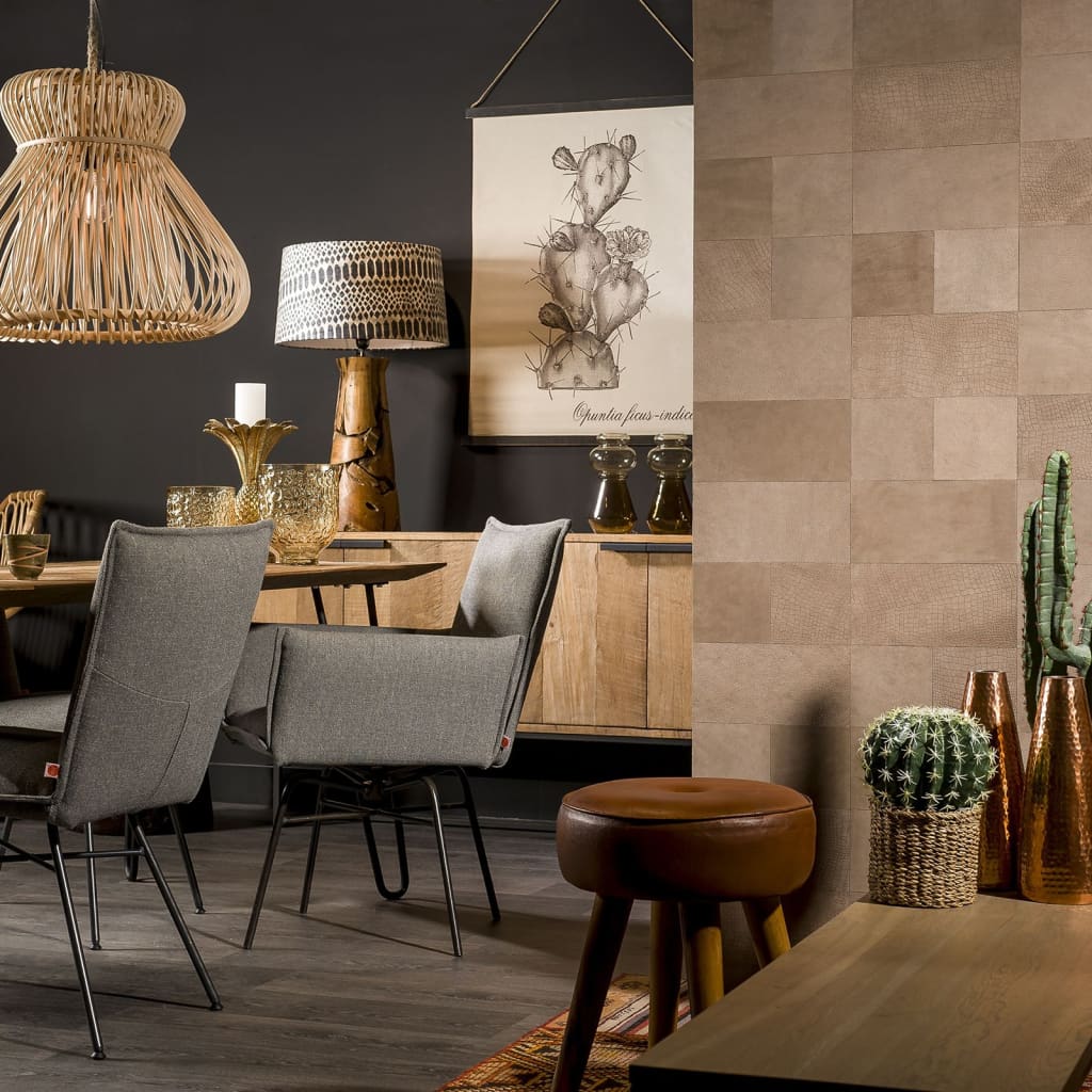 Art mural art mural 32 stme carreau argyle en cuir gris taupe