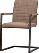 Chaise de salle à manger Woood bas - tissu tissé - marron mélangé - 87x54x62