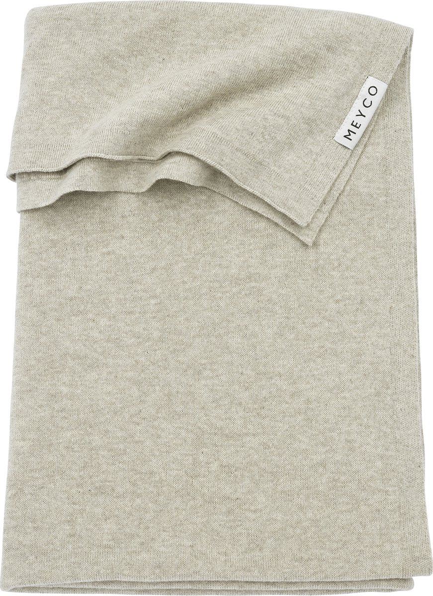 Couverture de berceau basique en tricot pour bébé Meyco - mélange sable - 75x100cm - 1,0 tog