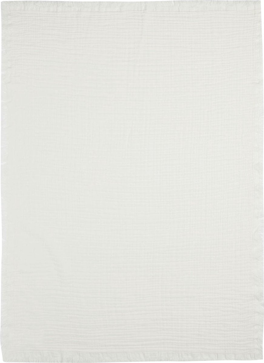 Jollein couverture bébé berceau 75x100cm franges mousseline - ivoire