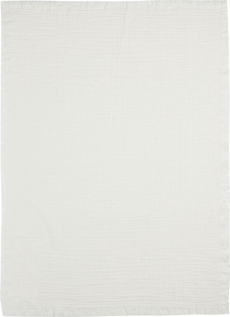 Jollein couverture bébé berceau 75x100cm franges mousseline - ivoire