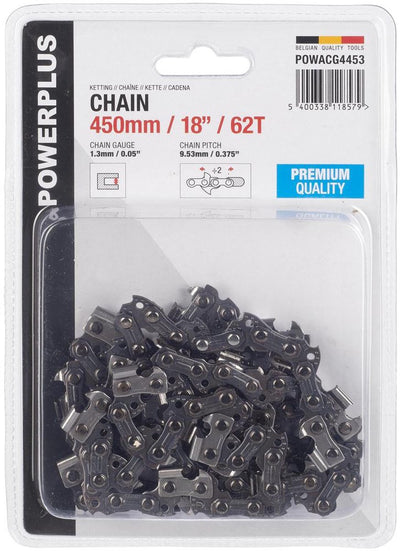 Chaîne Powerplus powacg4453 - 18 - longueur 450 mm - 62 dents - convient pour powxg10027