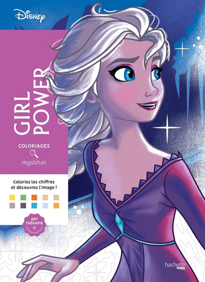 Hachette coloriages mystères disney girl power - coloriage par numéro - livre de coloriage pour adultes