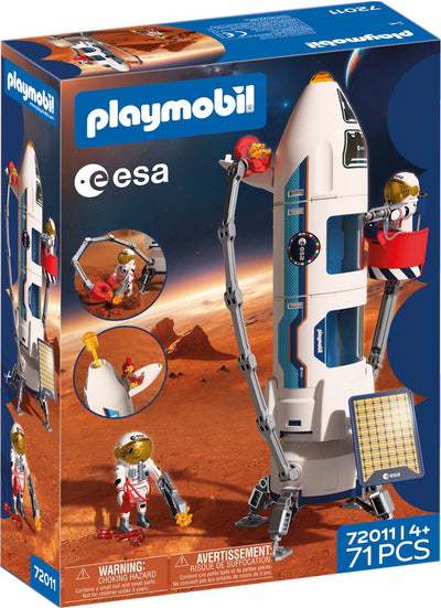 Playmobil espace fusée de recherche esa mars | fusée modulaire avec rampe de lancement et 2 astronautes | ensemble de jouets spatiaux de haute qualité | pour les enfants à partir de 4 ans | 72011