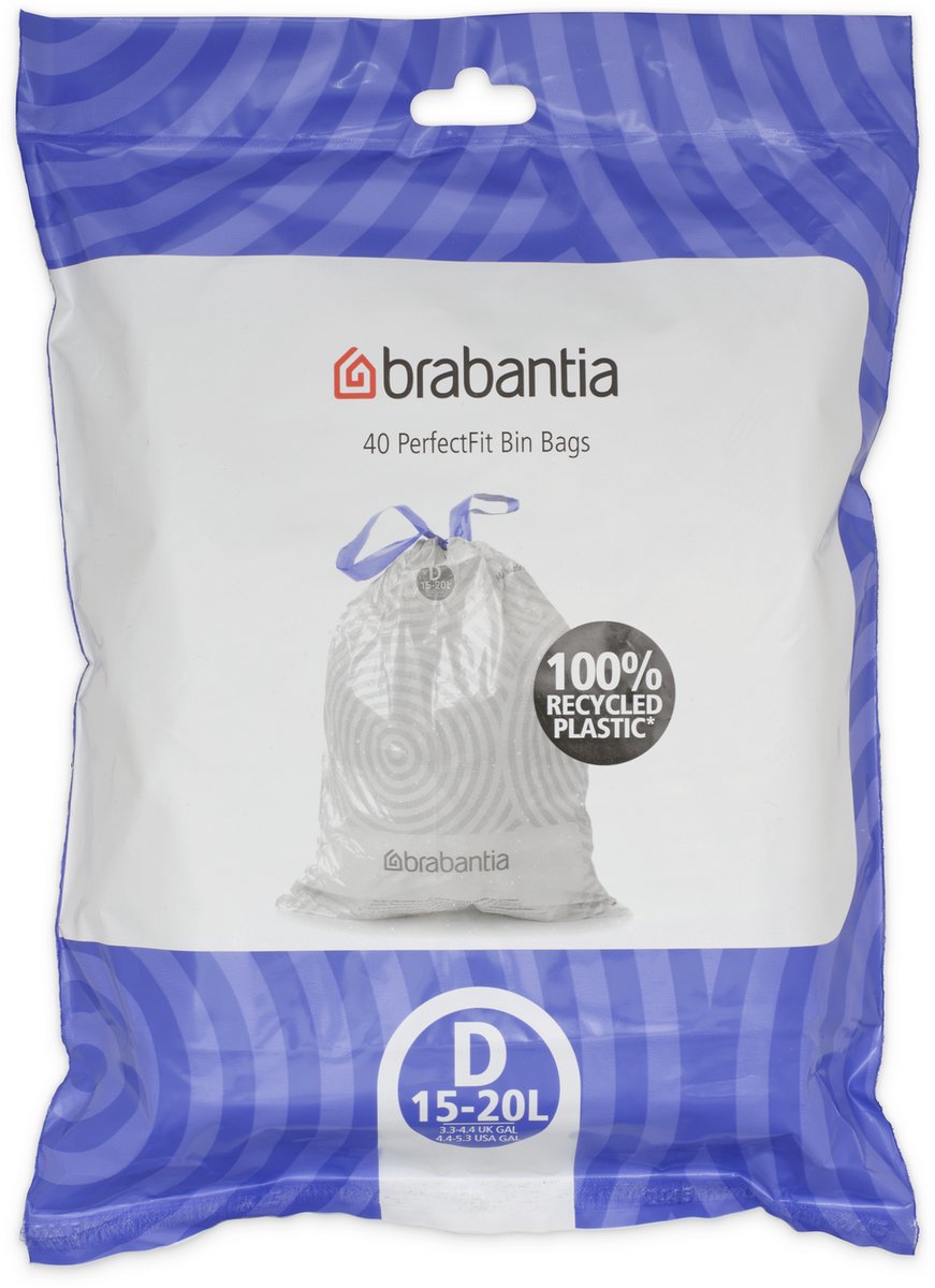 Sacs poubelle Brabantia perfectfit - 15 20 l - code d - 40 pièces