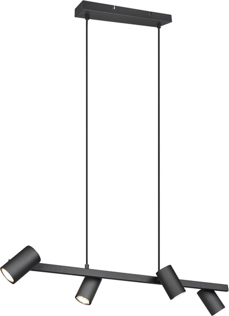 Trio marley - lampe suspendue - noir mat - excl. 4x gu10 4,9 w - montage au plafond - réglable en hauteur