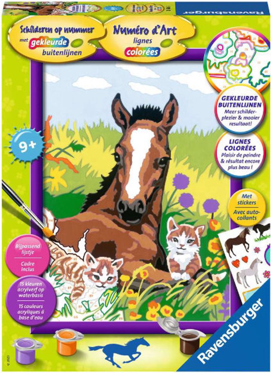 Peinture Ravensburger par numéro cheval et chatons