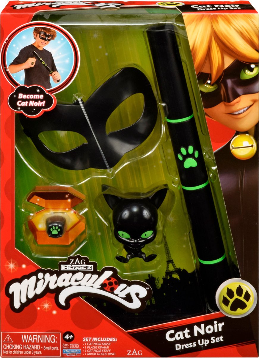 Miraculous - ensemble de costumes de jeu de rôle de chat noir miraculeux