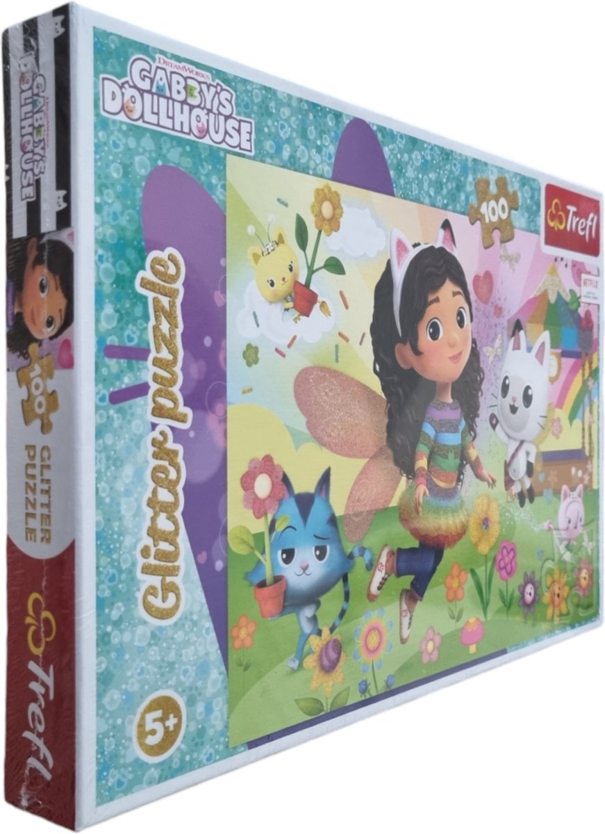 Puzzle à paillettes Trefl - Maison de poupée de Gabby - 100 pièces