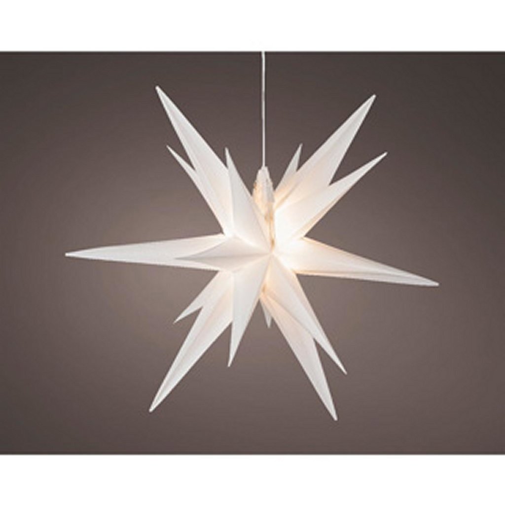 Lumineo Lumineo Christmas Star PVC FALLATION WHITE 6 LEDS à l'intérieur à l'extérieur de 60 cm