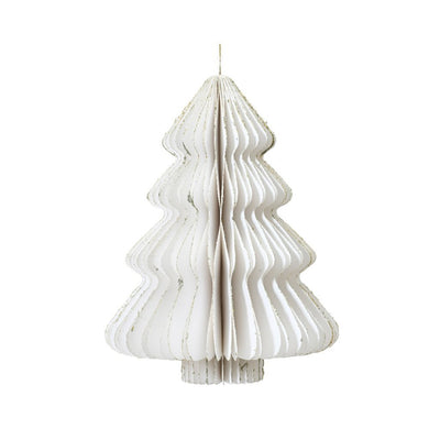Arbre en papier Decoris 11,3x15 cm blanc