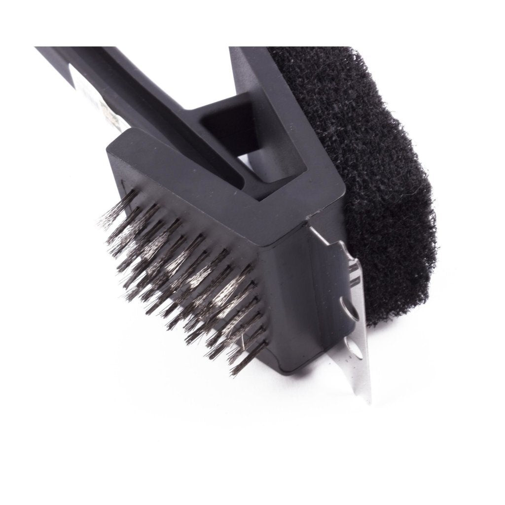 Brosse pour barbecue Benson 3 en 1 avec manche en acier inoxydable noir