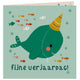 Carte anniversaire mer+enveloppe. fée narval