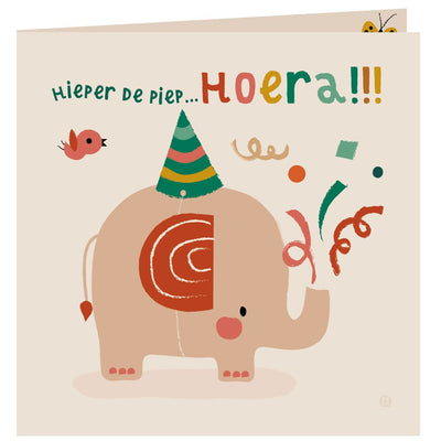 Carte d'anniversaire jungle + enveloppe. hourra oh