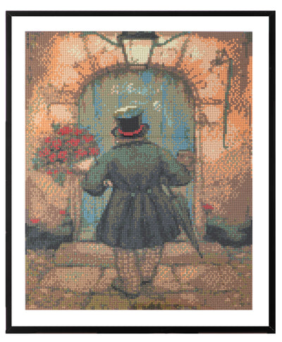 Grafix Diamond Painting Anton Pieck Man avec des roses 40x50cm
