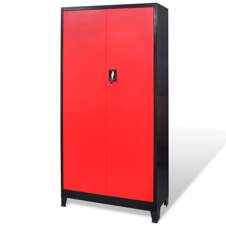 Armoire à outils Vidaxl avec boîte 90x40x180 cm en acier rouge et noir