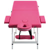 Table de massage vidaxl pliable 2 zones rose en aluminium