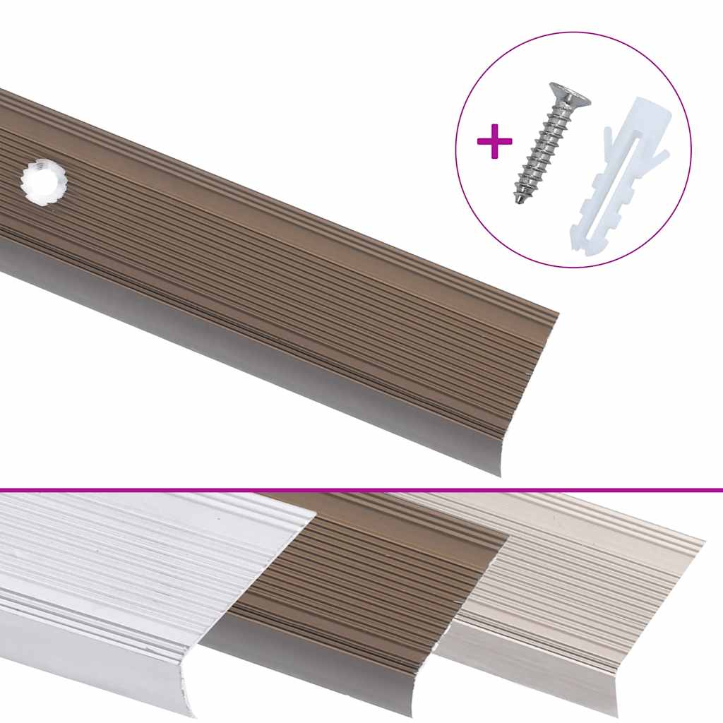 Vidaxl nez de marche en forme de L 5 pcs 90 cm aluminium marron