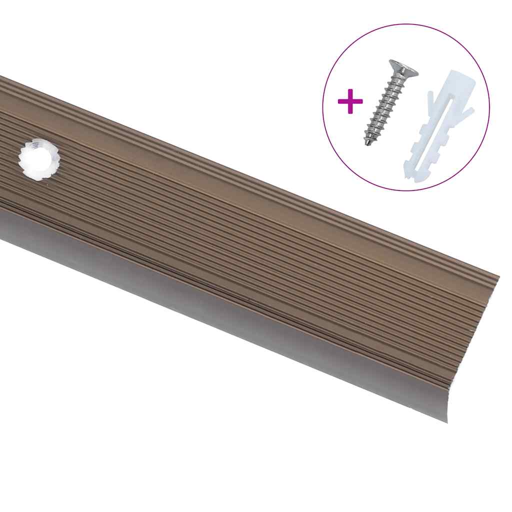 Vidaxl nez de marche en forme de L 5 pcs 90 cm aluminium marron