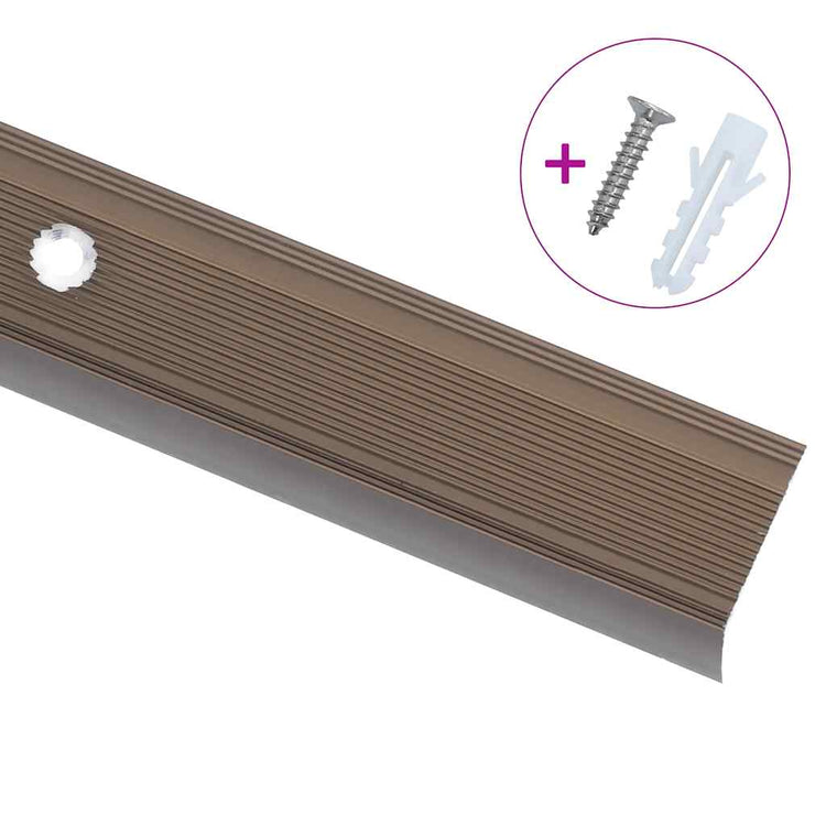 Vidaxl nez de marche en forme de L 5 pcs 90 cm aluminium marron