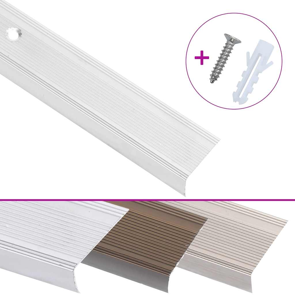 Vidaxl nez de marche en forme de L 15 pcs 100 cm aluminium couleur argent