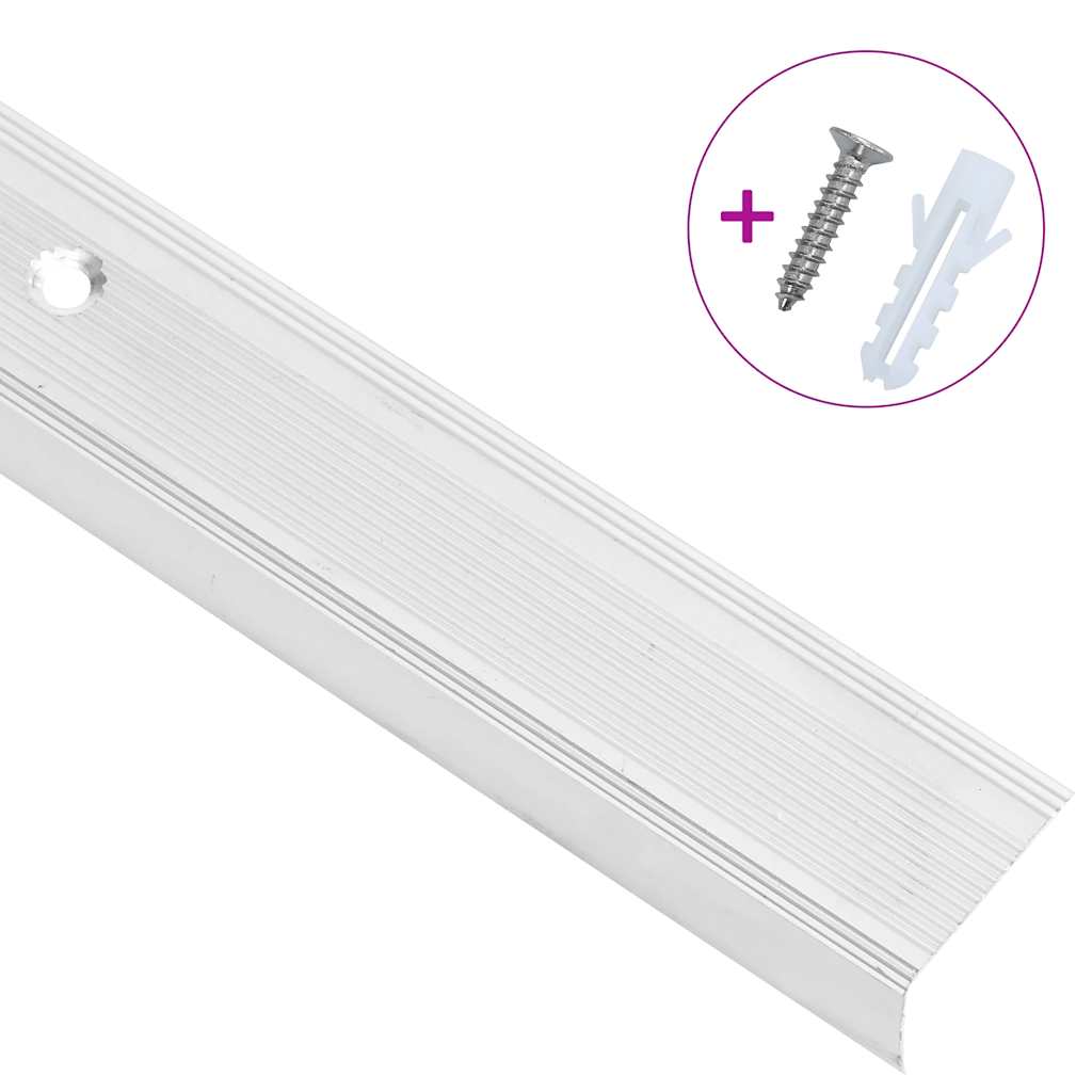 Vidaxl nez de marche en forme de L 15 pcs 100 cm aluminium couleur argent
