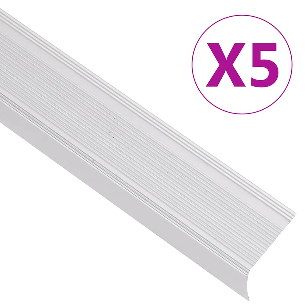 Vidaxl nez de marche en forme de L 5 pcs 100 cm aluminium argenté