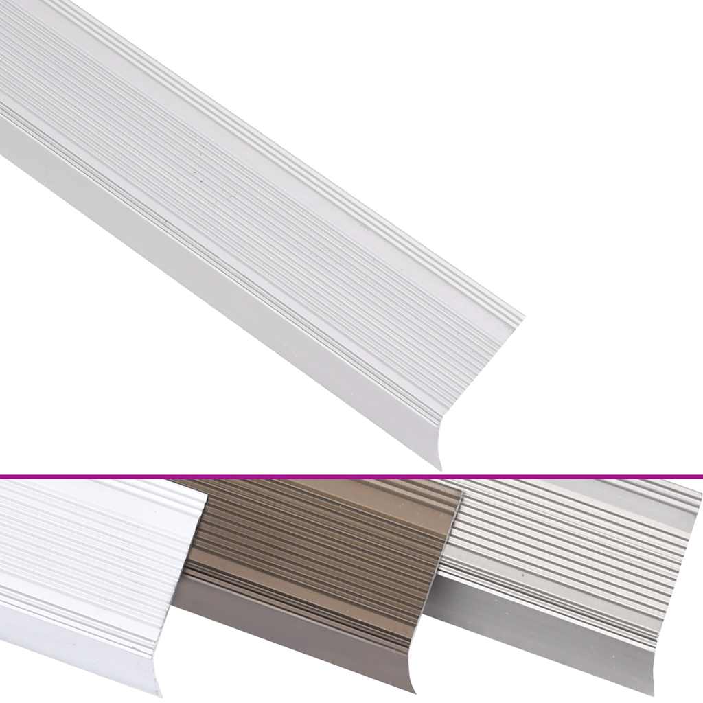 Vidaxl nez de marche en forme de L 5 pcs 100 cm aluminium argenté