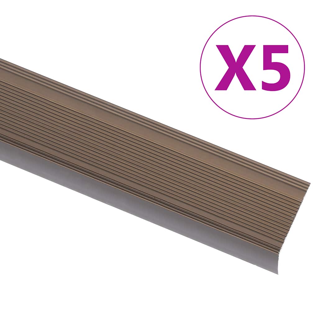 Vidaxl nez de marche en forme de L 5 pcs 100 cm aluminium marron