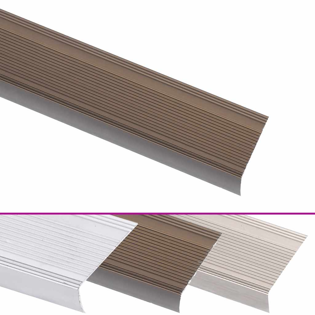 Vidaxl nez de marche en forme de L 5 pcs 100 cm aluminium marron