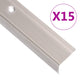 VidaXL nez de marche en forme de L 15 pcs 100 cm aluminium couleur champagne
