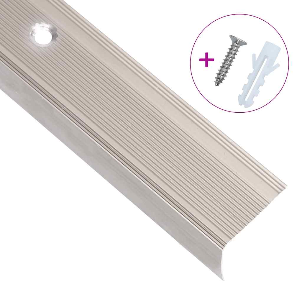 VidaXL nez de marche en forme de L 15 pcs 100 cm aluminium couleur champagne