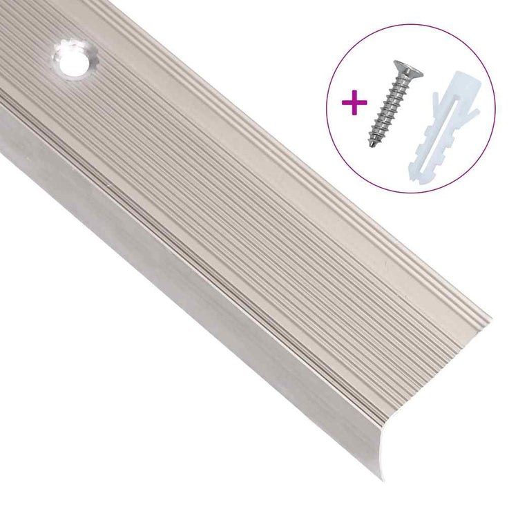 VidaXL nez de marche en forme de L 15 pcs 100 cm aluminium couleur champagne