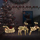 Vidaxl Christmas Decoration Reindeer and Sled 60 LEDS Gold Colored