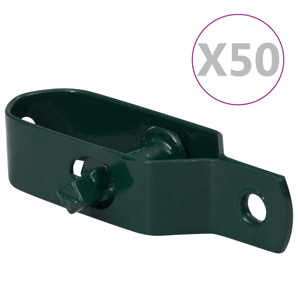Tendeurs de fil vidaxl 50 pc 100 mm en acier vert