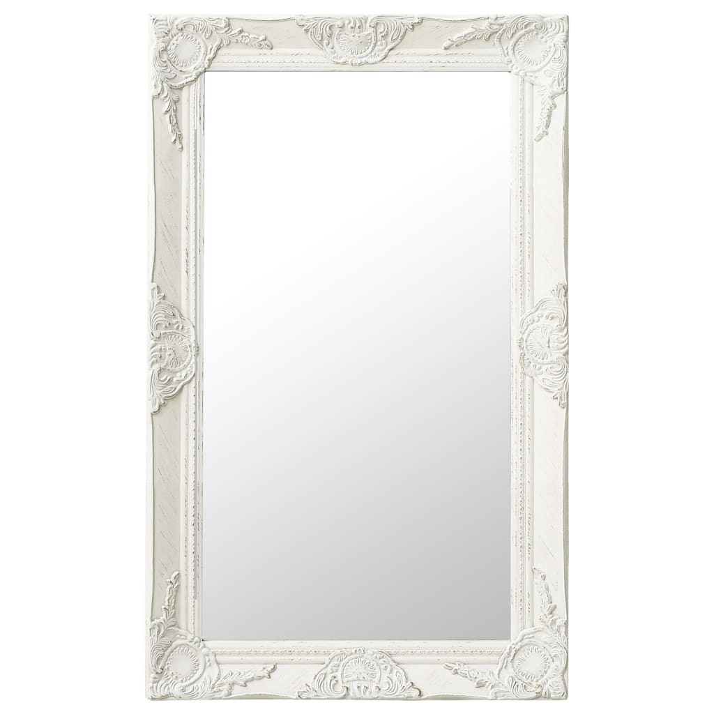 Miroir mural Vidaxl Style baroque 50x80 cm blanc