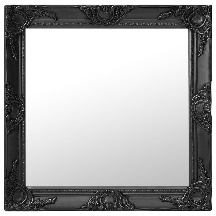 Miroir mural Vidaxl Style baroque 60x60 cm noir