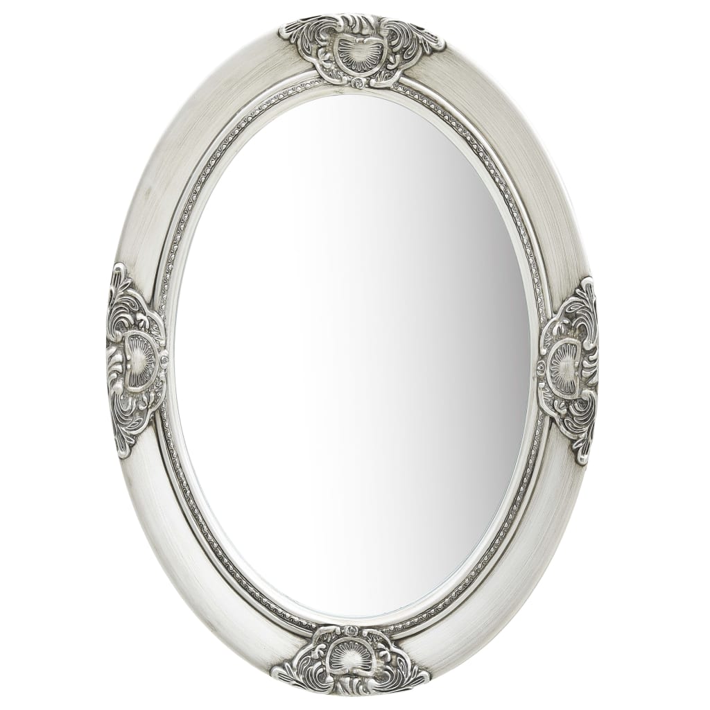 Miroir mural Vidaxl Style baroque 50x70 cm couleur argentée