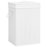 Panier à laverie Vidaxl avec 2 compartiments 72 L Bamboo blanc - afbeelding 1