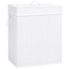 Panier à linge Vidaxl avec 1 boîte 83 l Bamboo blanc