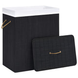 Panier de blanchisserie Vidaxl avec 1 boîte 83 l Bamboo noir - afbeelding 3