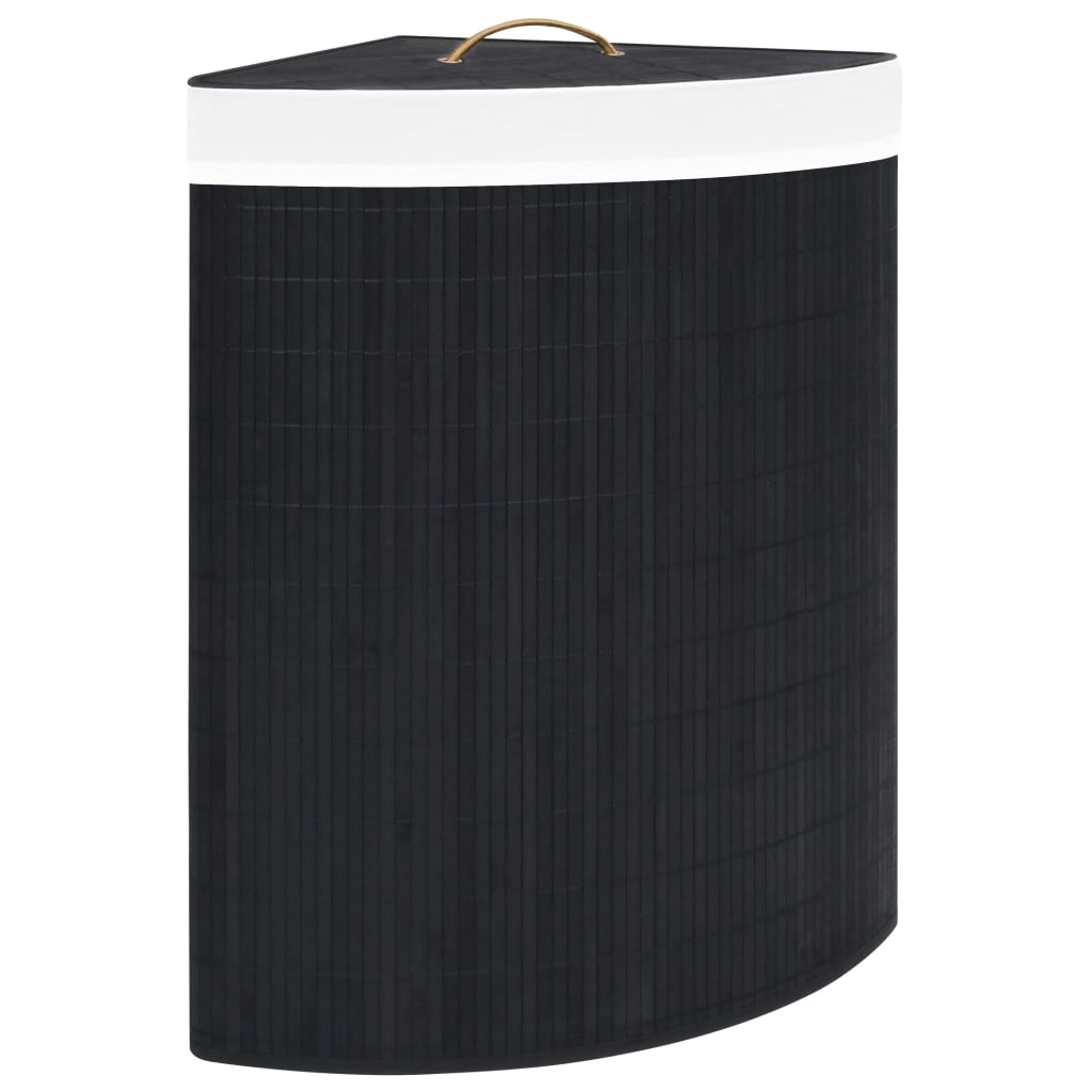 Vidaxl hoekwasmand 60 l Bamboo noir
